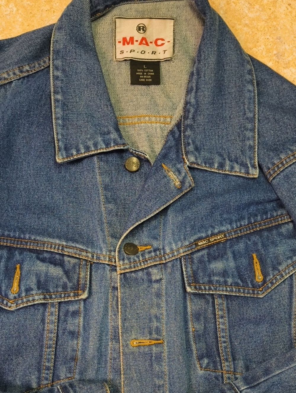 Mens MAC Sport Classic Blue Denim Jacket EUC Sz L